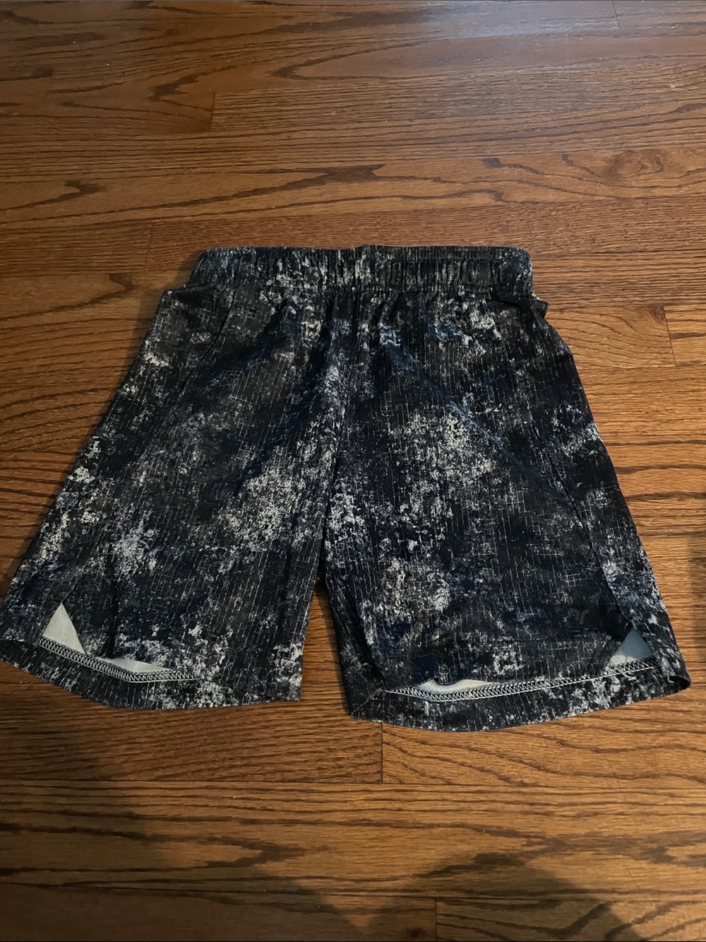 Old Navy Boys Black and White Marble Athletic Shorts